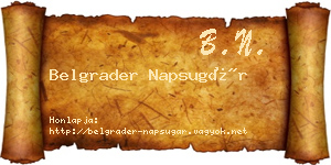 Belgrader Napsugár névjegykártya